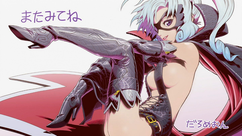 arsene breasts cape daromeon elbow_gloves gloves henriette_mystere large_breasts mask official_art screencap short_hair solo tantei_opera_milky_holmes thighhighs