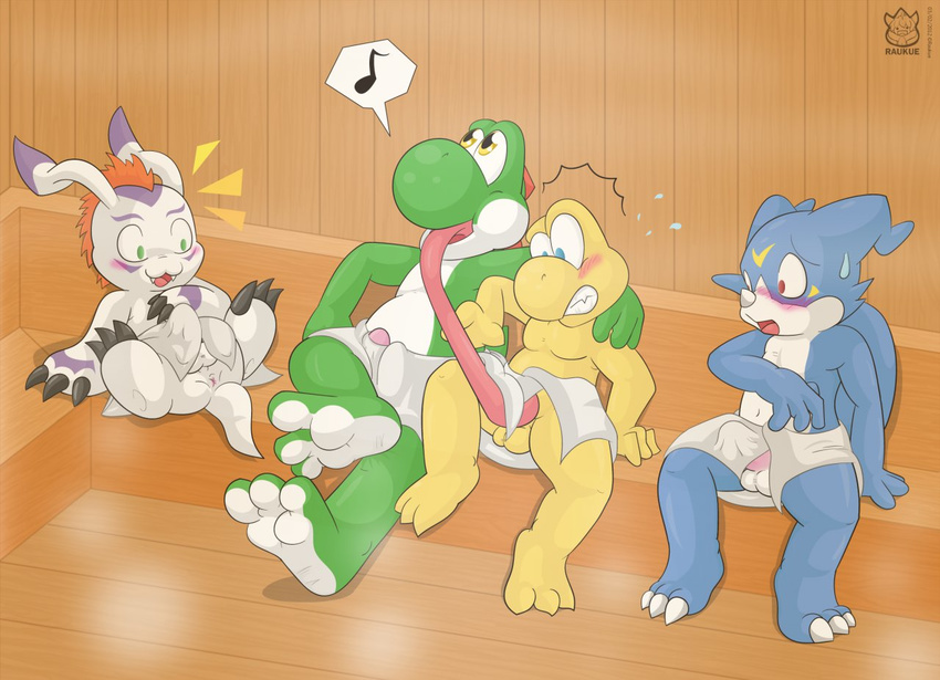 digimon gomamon koopa_troopa long_tounge raukue super_mario_bros. veemon yoshi