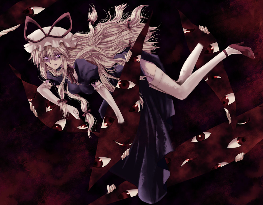 elbow_gloves gap gloves hat high_heels kokono_coco ribbon shoes solo thighhighs touhou yakumo_yukari