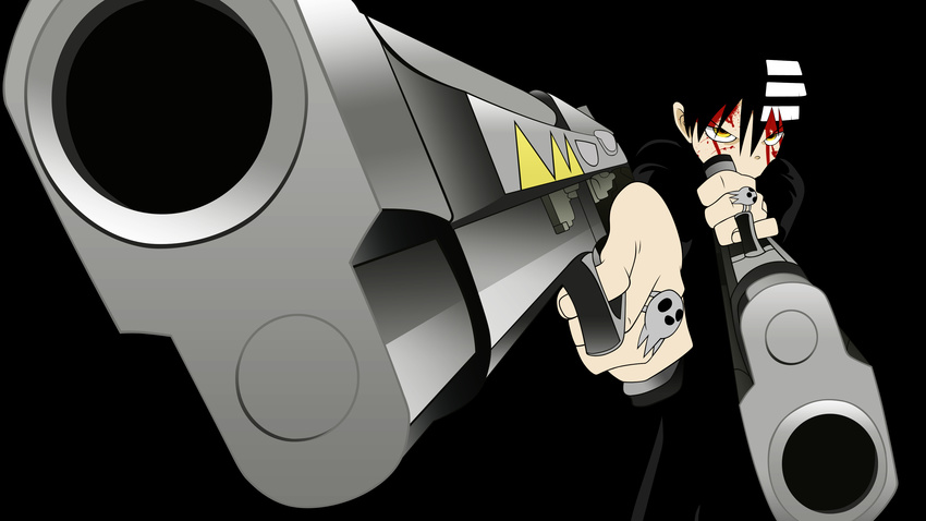 absurdres blood death_the_kid gun highres male_focus solo soul_eater weapon