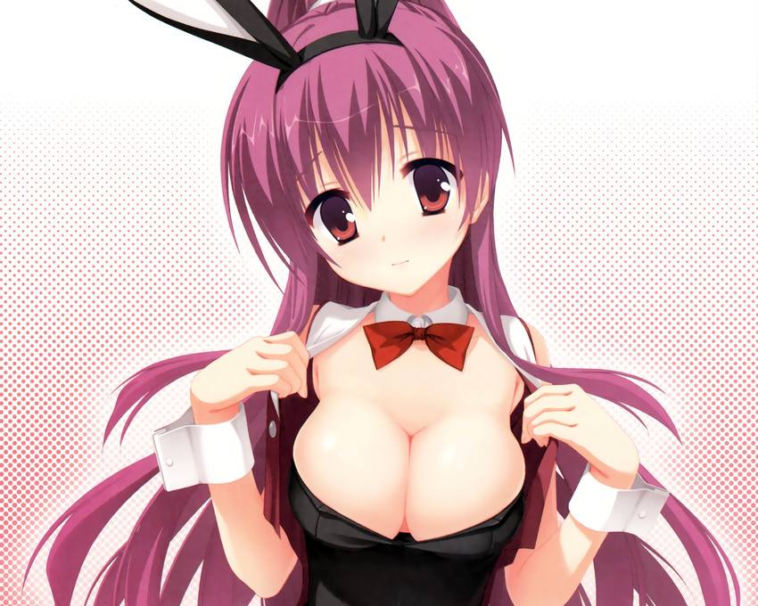 animal_ears bunny_ears bunnygirl dracu-riot! inamura_rio kobuichi long_hair purple_hair yuzusoft