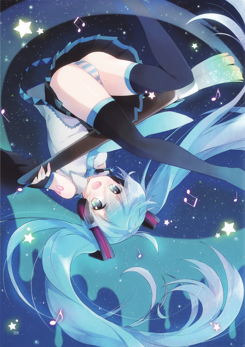 hatsune_miku mottsun pantsu thighhighs vocaloid