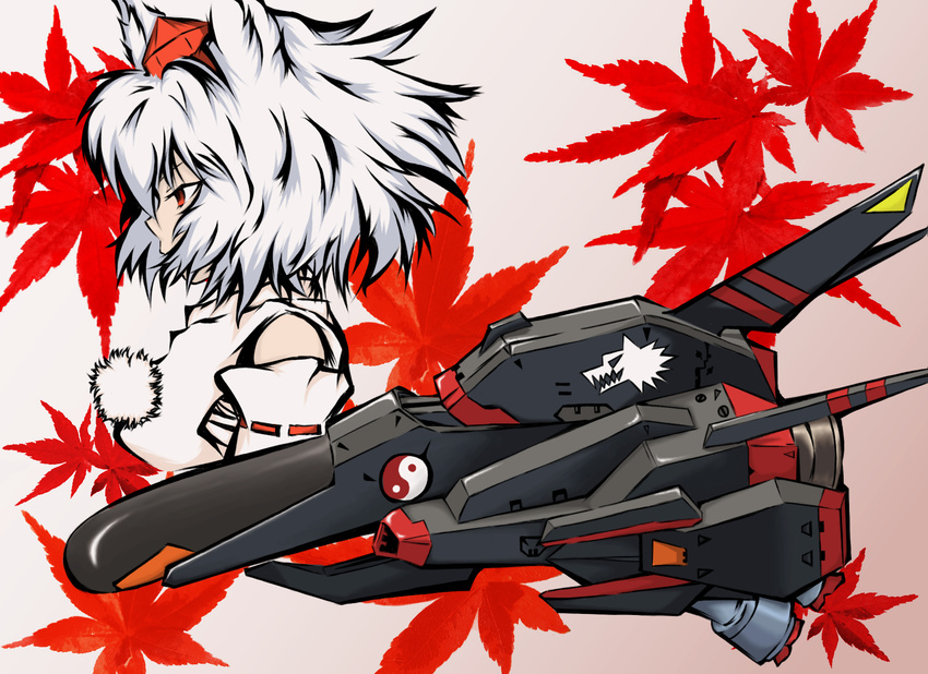 bad_id bad_pixiv_id cerberus_(r-type) highres inubashiri_momiji leaf maple_leaf profile r-type space_craft touhou touketsu_(ice_blast)