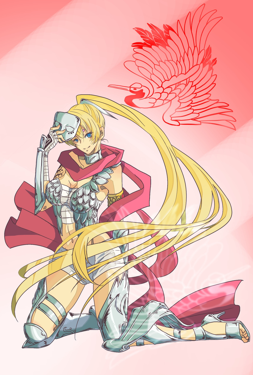 blonde_hair crane_yuzuriha highres long_hair saint_seiya saint_seiya:_the_lost_canvas sarashi scarf solo