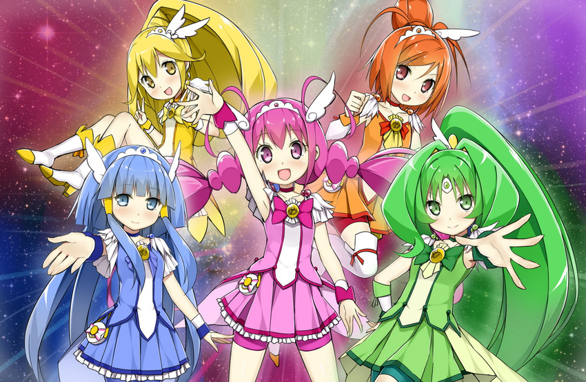 aoki_reika hino_akane hoshizora_miyuki kise_yayoi midorikawa_nao pretty_cure sky_(freedom) smile_precure