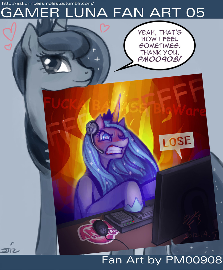 &hearts; angry english_text equine female feral friendship_is_magic hair horn horse john_joseco mammal my_little_pony pony princess_luna_(mlp) solo text tumblr winged_unicorn wings