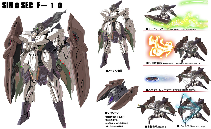 boat bow_(weapon) eureka_seven eureka_seven_(series) flamethrower gun highres mecha mechanization mononobe_no_futo no_humans riding rifle shope sword touhou watercraft weapon wide_sleeves