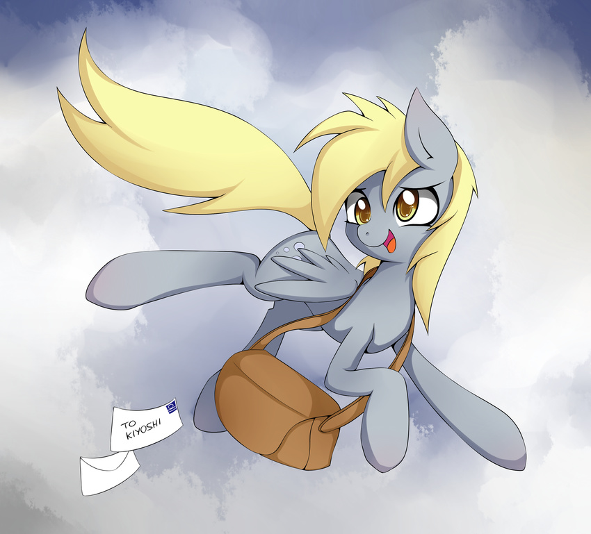 2012 amber_eyes bag blonde_hair cutie_mark derpy_hooves_(mlp) english_text equine female flying friendship_is_magic hair horse letter long_hair mail my_little_pony pegasus pony smitty_g solo wings yellow_eyes