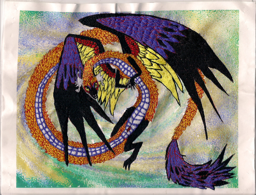 female feral fire_body flight thread_paint unokitsune wings