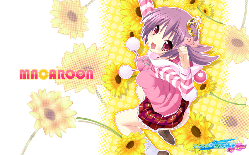 flowers kannagi_rei macaron panties purple_hair twinkle_crusaders underwear