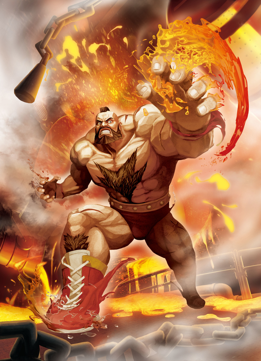 absurdres bears capcom chains chest_hair highres manly mohawk molten_steel muscle official_art street_fighter street_fighter_x_tekken zangief