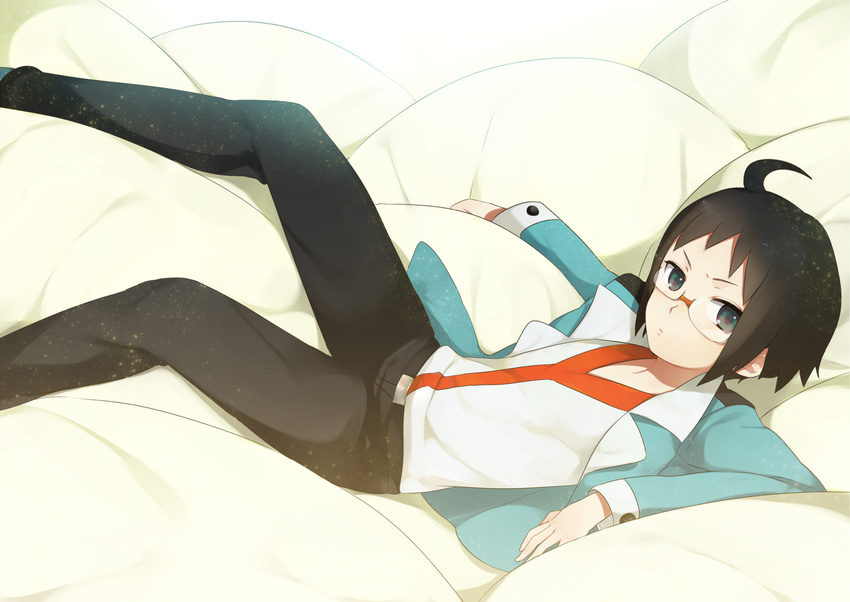 bad_id bad_pixiv_id black_hair blazer blue_eyes cheren_(pokemon) glasses highres jacket kippu male_focus pokemon pokemon_(game) pokemon_bw solo