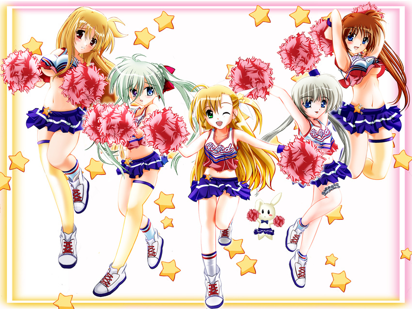 black_junk cheerleader corona_timir einhart_stratos fate_testarossa mahou_shoujo_lyrical_nanoha mahou_shoujo_lyrical_nanoha_strikers takamachi_nanoha vivio