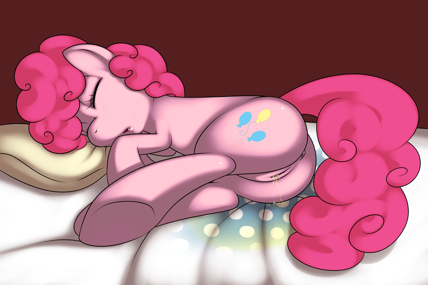 2013 anus butt cutie_mark equine eyes_closed female feral friendship_is_magic fur hair horse kloudmutt mammal my_little_pony pink_fur pink_hair pinkie_pie pinkie_pie_(mlp) pony pussy sleeping solo urine