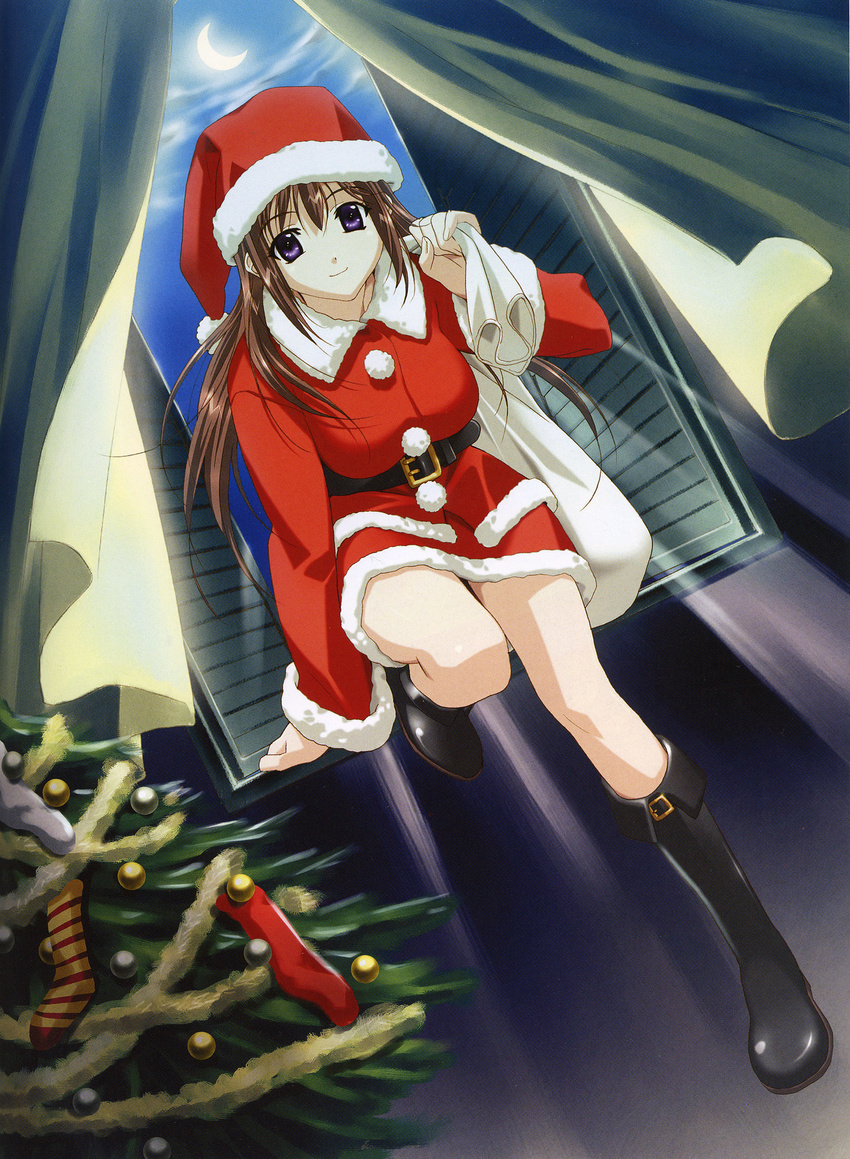 absurdres bangs christmas copyright_request happoubi_jin highres santa_costume scan solo
