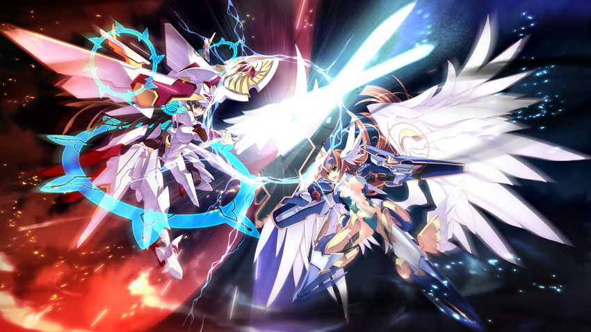 game_cg kouyoku_no_soleil_-vii&rsquo;s_world- mechagirl skyfish sword tamaru_makoto weapon wings