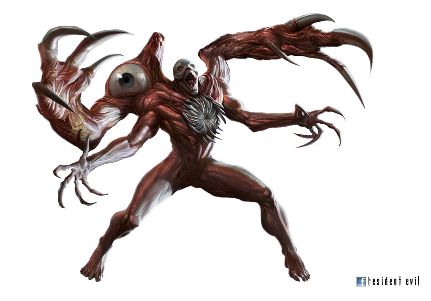 1boy capcom claws eye eye_ball eyeball eyes facebook fingers highres official_art resident_evil resident_evil_operation_raccoon_city william_birkin