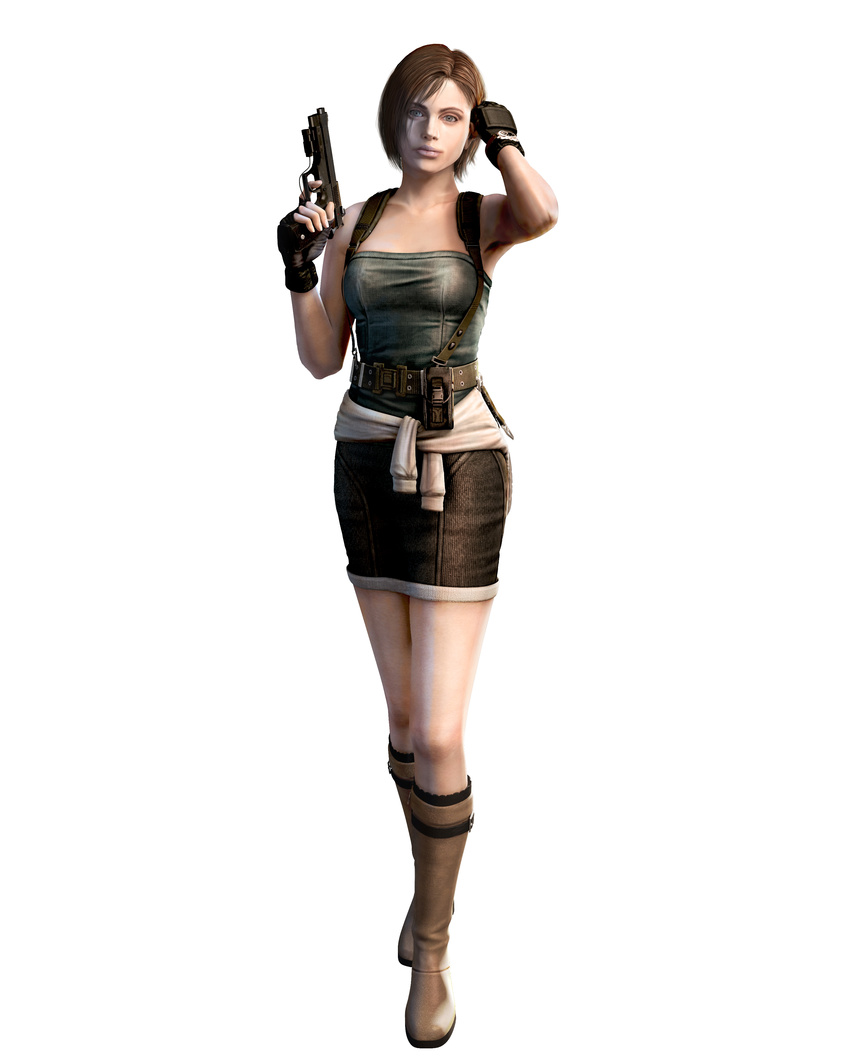 1girl absurdres capcom gun highres jill_valentine resident_evil resident_evil_3 resident_evil_the_mercenaries_3d solo weapon