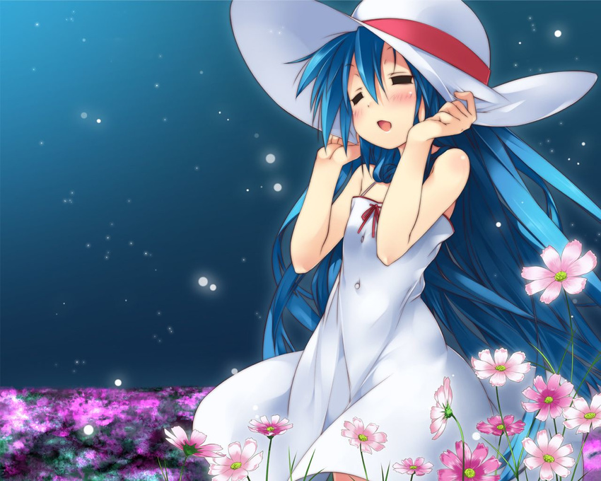 dress izumi_kanata lucky_star mizuki_makoto summer_dress wallpaper