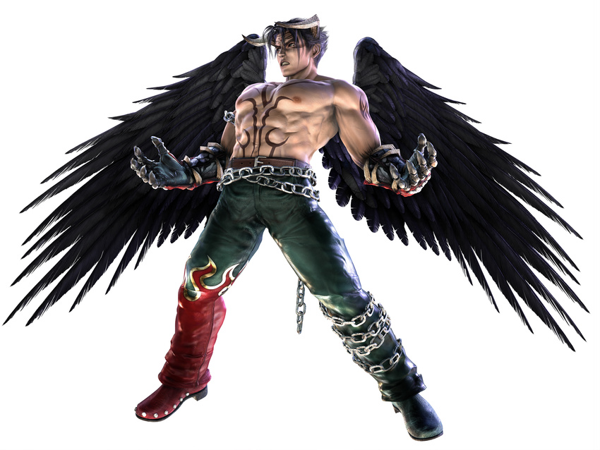 absurdres devil_jin highres kazama_jin namco solo tekken wing wings