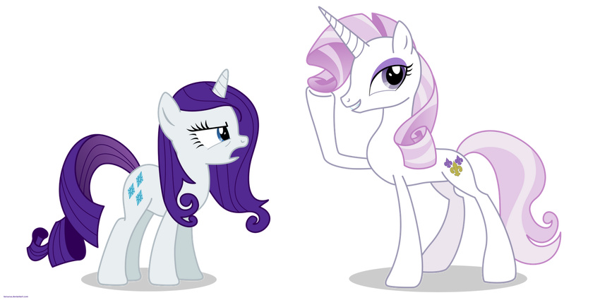 blue_eyes cutie_mark de equine eyeshadow female feral fleur fleur_de_lis_(mlp) friendship_is_magic fur hair horn lis makeup mammal my_little_pony purple_eyes purple_hair rarity_(mlp) stealing two_tone_hair unicorn white_fur