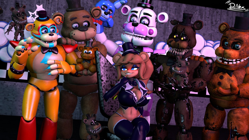 3d_(artwork) anthro big_breasts bite breasts clothing crossed_legs cryptiacurves curious default16x digital_media_(artwork) doll female finger_bite finger_in_mouth five_nights_at_freddy's five_nights_at_freddy's:_security_breach five_nights_at_freddy's_2 five_nights_at_freddy's_4 freddy_(fnaf) fredina_(cally3d) frenni_fazclaire funtime_freddy_(fnafsl) glamrock_freddy_(fnaf) group happy hi_res humanoid machine male nightmare_freddy_(fnaf) plushie robot scottgames shy sister_location smile smirk source_filmmaker steel_wool_studios thick_thighs withered_freddy_(fnaf)
