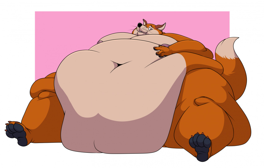 anthro belly belly_overhang big_belly canid canine chubby_cheeks chubby_face claws dipstick_tail fat_rolls fox fur hand_on_belly hi_res hyper hyper_belly love_handles male mammal markings mo_pawl moobs morbidly_obese morbidly_obese_anthro morbidly_obese_male navel nude obese obese_anthro obese_male orange_body orange_fur overweight overweight_anthro overweight_male shikakaka sitting solo tail tail_markings tan_body tan_fur thick_thighs toe_claws wide_hips