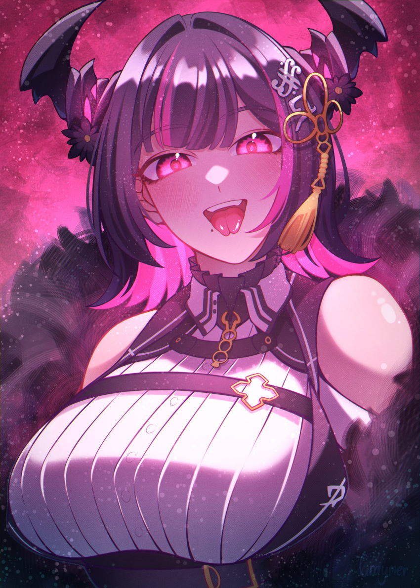 absurdres aradia_ravencroft black_hair colored_inner_hair craymer highres hololive hololive_english horns multicolored_hair virtual_youtuber