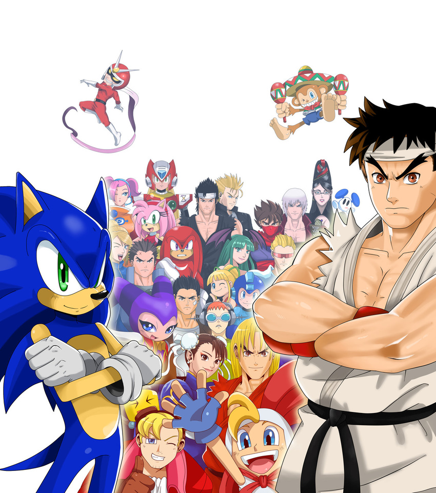 amigo amy_rose batsu bayonetta beat billy_hatcher capcom capcom_vs._sega captain_commando chu_chu_rocket chun-li dante darkstalkers devil_may_cry echidna edward_falcon group hedgehog human jacky jet_set_radio ken knuckles_the_echidna mammal mega_man_(character) mega_man_(series) morrigan morrigan_aensland nights nights_into_dreams one_eye_opened power_stone power_stone_2 rival_schools roll roll_(megaman) ryu samba_de_amigo sarah_bryant sega servbot sonic_(series) sonic_the_hedgehog space_channel_5 sssonic2 street_fighter strider_hiryu ulala video_games viewtiful_joe viewtiful_joe_(series) virtua_fighter zero zero_(mega_man)