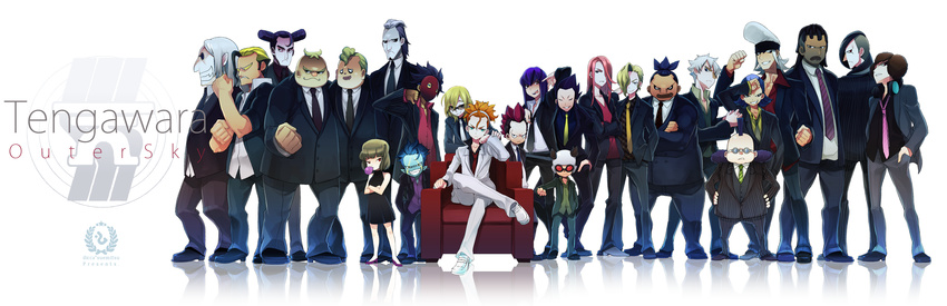 6+boys absurdres character_request formal hayabusa_hideki highres inazuma_eleven inazuma_eleven_(series) inazuma_eleven_go kita_ichiban male_focus multiple_boys nishinosora_yoichi sitting suemitsu_dicca suit