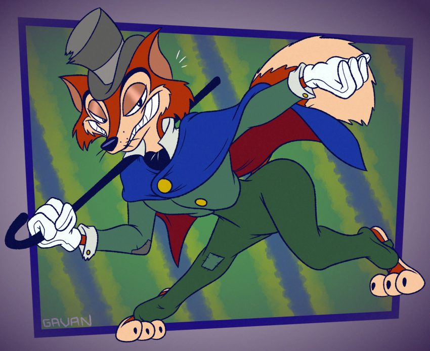 "honest"_john_foulfellow 2025 3_toes 4_fingers abstract_background anthro barefoot bent_down bent_legs bent_over big_butt big_tail black_toe_claws blue_cape blue_clothing bottomwear butt cane canid canine cape cheek_tuft claws clenched_teeth clothing colored curled_tail curvy_figure digital_drawing_(artwork) digital_media_(artwork) dipstick_tail disney disney's_pinocchio facial_tuft fangs feet fingers flat_colors fluffy fluffy_tail fox fur gavanzude glance gloves green_bottomwear green_clothing green_pants green_suit grey_top_hat grin grinning_at_viewer half-closed_eyes handwear hat headgear headwear hi_res holding_cane humanoid_hands humanoid_heel lines_drawn looking_back male mammal markings multicolored_body multicolored_fur narrowed_eyes open_mouth open_smile orange_body orange_fur pants paws pinocchio plantigrade raised_heel raised_tail red_fox sharp_teeth shirt_collar signature small_waist smile smiling_at_viewer smirk smirking_at_viewer smug smug_expression smug_eyes smug_face smug_grin solo standing standing_on_toes suit tail tail_markings tan_body tan_fur tan_soles tan_tail_tip teeth temptation tempting tiptoes toe_claws toes toothy_grin top_hat true_fox tuft two_tone_body two_tone_feet two_tone_fur wasp_waist white_clothing white_gloves white_handwear white_sclera white_shirt_collar wide_hips wide_stance