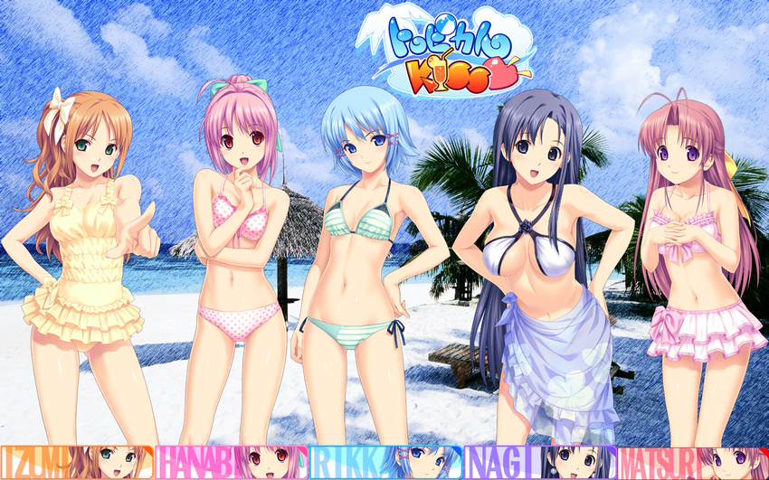 aoi_matsuri bikini cleavage himuro_rikka hinata_hanabi koutaro minazuki_izumi saotome_nagi swimsuits tropical_kiss twinkle