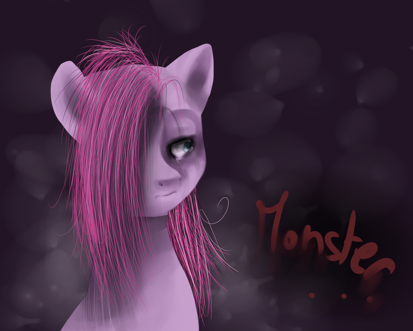 2011 blue_eyes brown_background crying english_text equine female feral friendship_is_magic frown hair horse imalou mammal my_little_pony pink_hair pinkamena_(mlp) pinkie_pie_(mlp) plain_background pony simple_background solo tears text