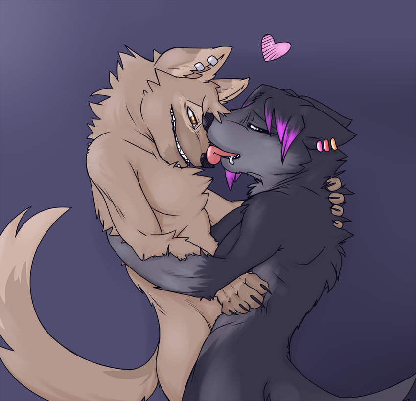 &hearts; anthro color cute duo gay licking male nude piercing syynx syynx_(character) tearless tongue yorutime