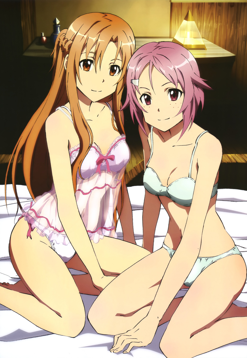 asuna_(sword_art_online) bra cleavage lizbet pantsu sword_art_online