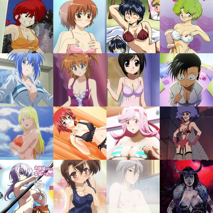 2000 80s 90s aihara_takuya bikini black_lagoon breasts celia_ootsuka cleavage comparison emporio_ivankov erect_nipples forced_dressing futaba-kun_change! genderswap hasegawa_takuto highres homura_(sekirei) kampfer kashimashi lingerie loki_(marvel) magician's_academy maken-ki! marvel naruko naruto okajima_rokuro oldschool one_piece osaragi_hazumu pink_hair ranma-chan ranma_1/2 sakurai_tomoko saotome_ranma screencap seikon_no_qwaser sekirei senou_natsuru shimeru_futaba sora_no_otoshimono swimsuit thor_(marvel) to_love-ru tricked underwear x-change yuusaki_riko