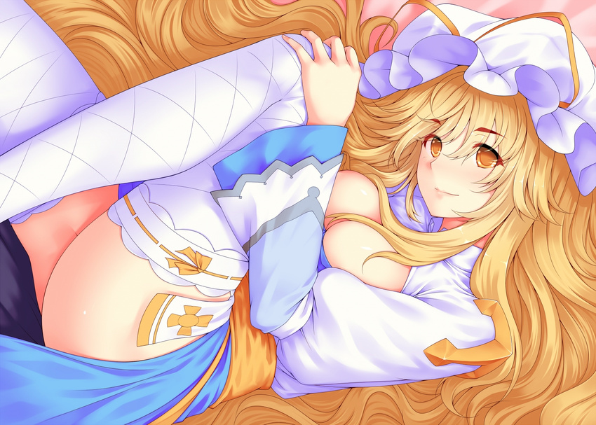 hat long_hair thighhighs touhou tro yakumo_yukari