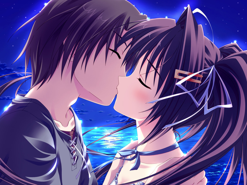 clear game_cg kiss long_hair mitha okamoto_nonoka twintails