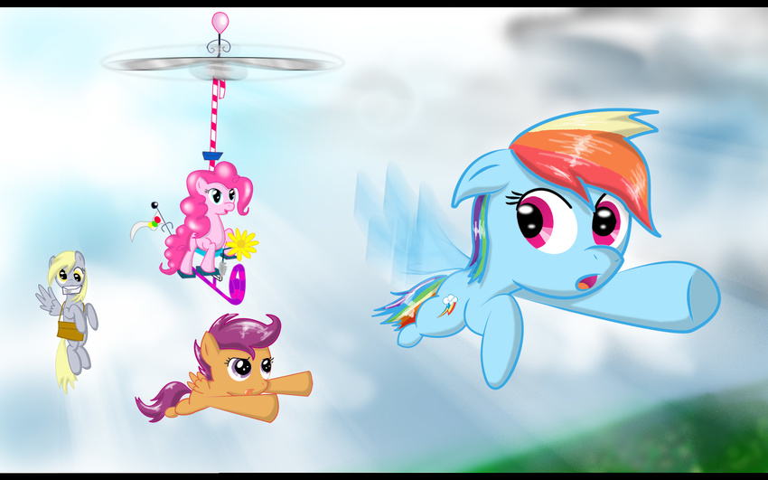 aircraft amber_eyes bag blonde_hair blue_eyes cub cutie_mark derpy_hooves_(mlp) equine female feral flying friendship_is_magic group hair helicopter hereticofdune horse letter looking_back mail mammal multi-colored_hair my_little_pony open_mouth pegasus pink_hair pinkie_pie_(mlp) pony purple_eyes purple_hair rainbow_dash_(mlp) rainbow_hair scootaloo_(mlp) simple_background wings young