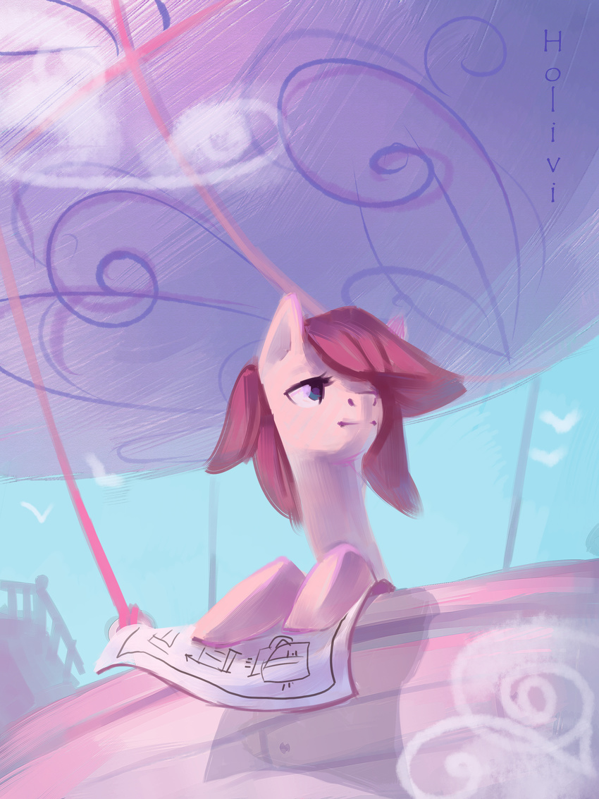 aircraft airship balloon blue_eyes diagram equine female hair holivi holly horse mammal my_little_pony original_character paper pink_hair pony simple_background solo