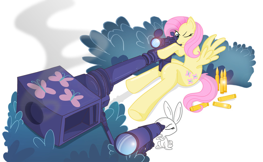 alpha_channel ammunition angel(mlp) angel_(mlp) bullet bushes cutie_mark equine female feral fluttershy_(mlp) friendship_is_magic fur green_eyes gun hair hi_res horse lagomorph mammal my_little_pony one_eye_closed pegasus pink_hair plain_background pony rabbit ranged_weapon scope simple_background smoke sniper sniper_rifle sniper_team spotter toonlancer transparent_background weapon white_fur wings wings_pegasus yellow_fur