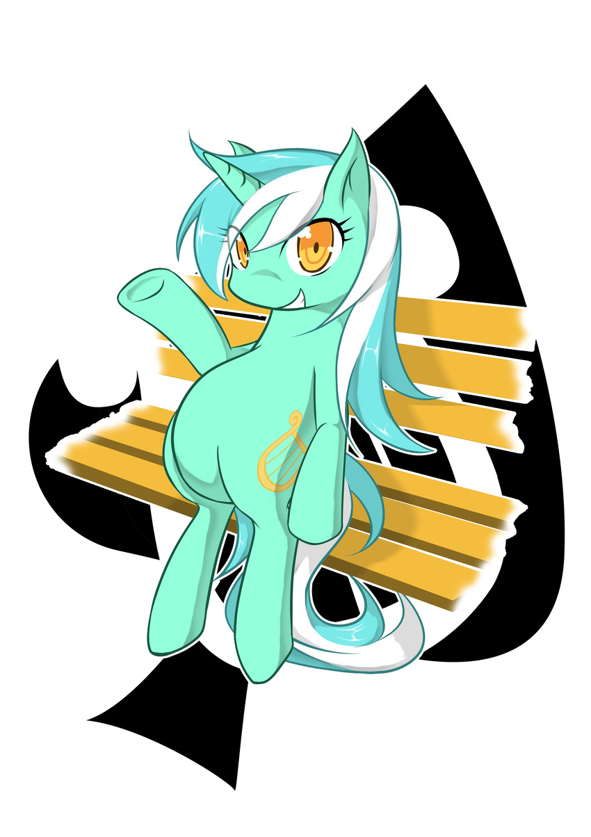 absurd_res alpha_channel amber_eyes bench equine female friendship_is_magic fur green_fur green_hair hair hi_res horn horse looking_at_viewer lyra_(mlp) lyra_heartstrings_(mlp) mammal meme my_little_pony plain_background pony simple_background sitting smile solo transparent_background two_color_hair two_tone_hair unicorn white_hair zaiyaki