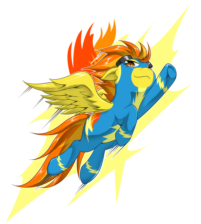 absurd_res alpha_channel brown_eyes equine eyewear female feral friendship_is_magic fur goggles hair hi_res horse looking_at_viewer mammal my_little_pony orange_hair pegasus plain_background pony simple_background skinsuit solo spitfire_(mlp) transparent_background wings wonderbolts_(mlp) yellow_fur zaiyaki