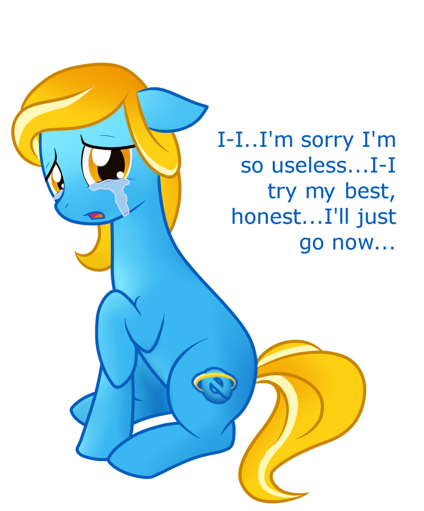 alpha_channel blonde_hair blue_fur browser crying cutie_mark dialog dialogue english_text equine female feral friendship_is_magic fur hair horse internet_explorer looking_at_viewer mammal my_little_pony original_character ponification pony sad solo text two_tone_hair vector yellow_eyes