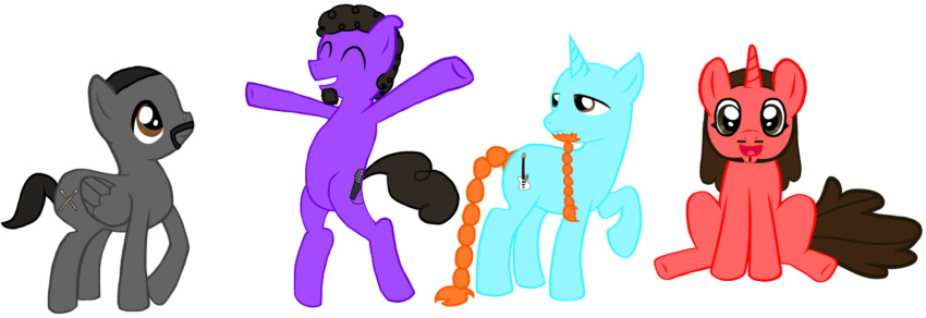 alpha_channel beard cutie_mark equine facial_hair friendship_is_magic group horn horse mammal midnight-fistfight mustache my_little_pony parody pegasus ponification pony simple_background system_of_a_down transparent_background unicorn wings