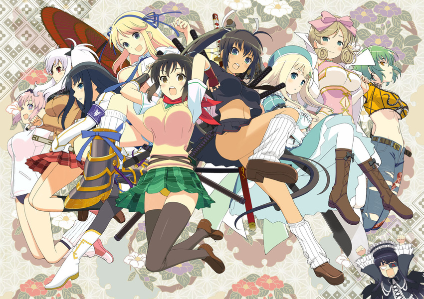 asuka hibari_(senran_kagura) homura ikaruga_(senran_kagura) jpeg_artifacts katsuragi senran_kagura yagyuu_(senran_kagura)