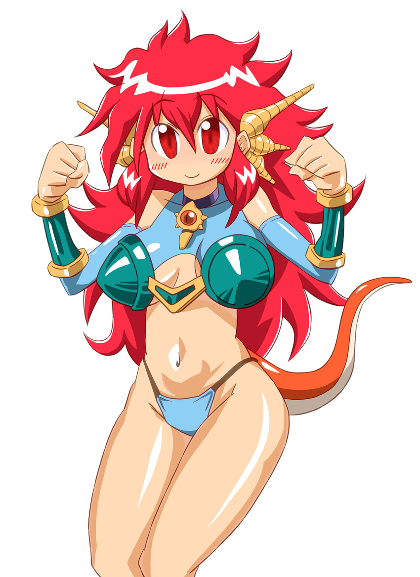 breasts dragon_girl dragon_half highres mink monster_girl red_hair tail
