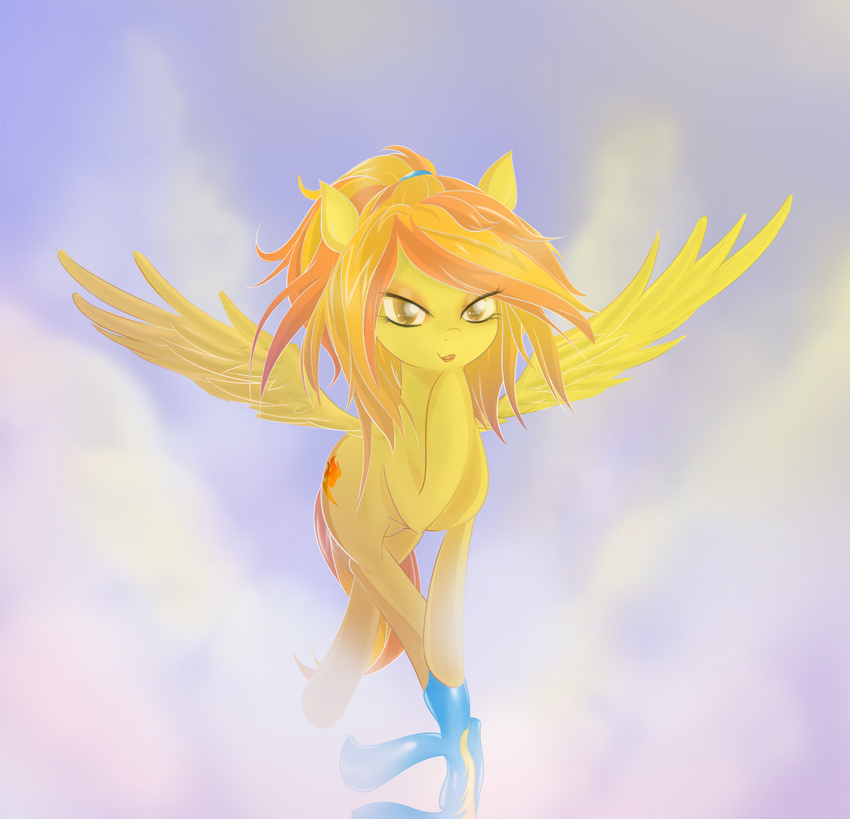 equine female feral friendship_is_magic hair horse looking_at_viewer mammal my_little_pony orange_hair pegasus pony spitfire_(mlp) sultry v-invidia wings wonderbolts_(mlp)