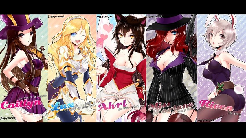 ahri_(league_of_legends) caitlyn league_of_legends lux miss_fortune riven