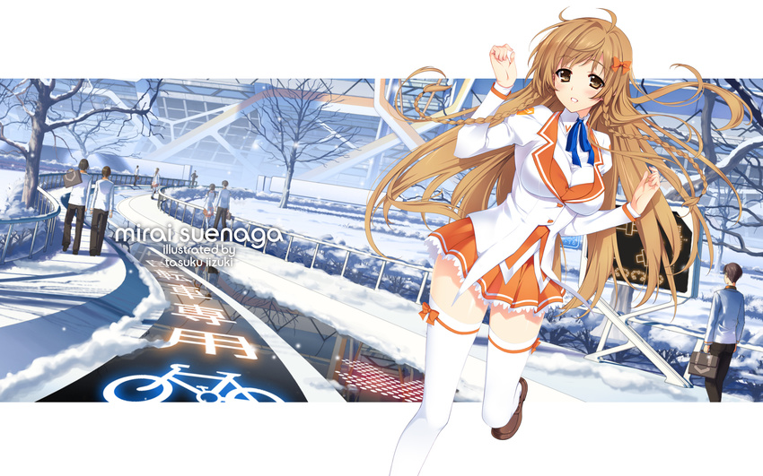 braid breasts danny_choo deletethistag hairclip iizuki_tasuku mirai mirai_suenaga possible_duplicate seifuku serafuku thigh_highs twin_braids zettai_ryouiki